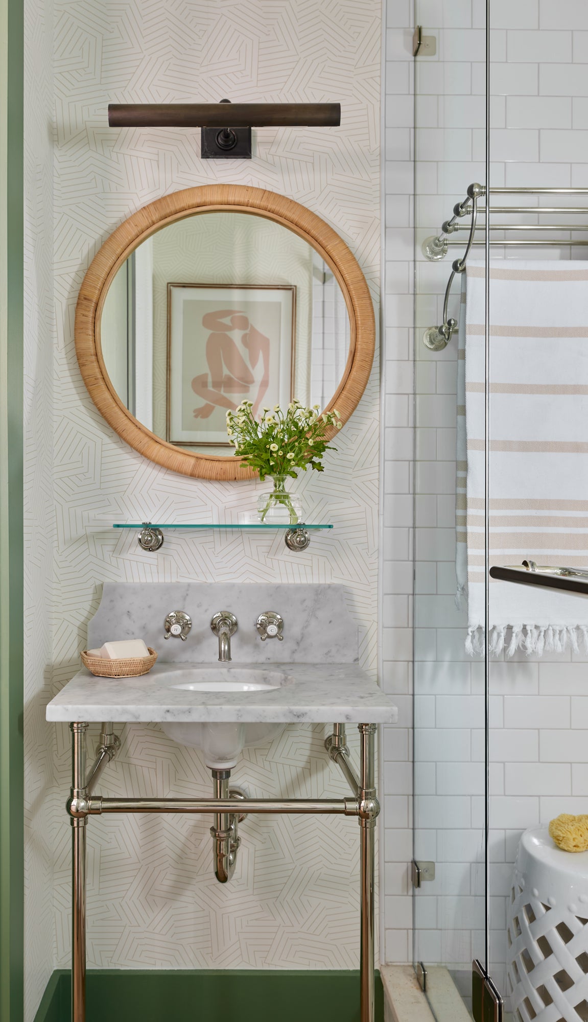 Woven Small Round Mirror