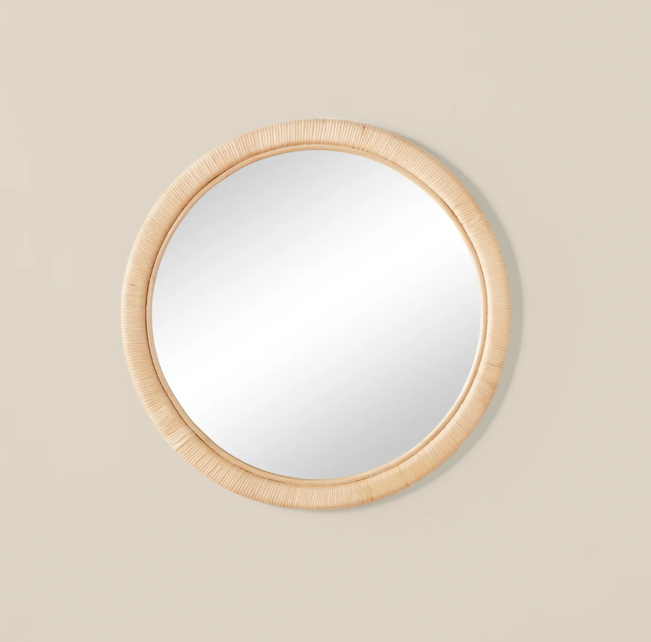 Woven Small Round Mirror