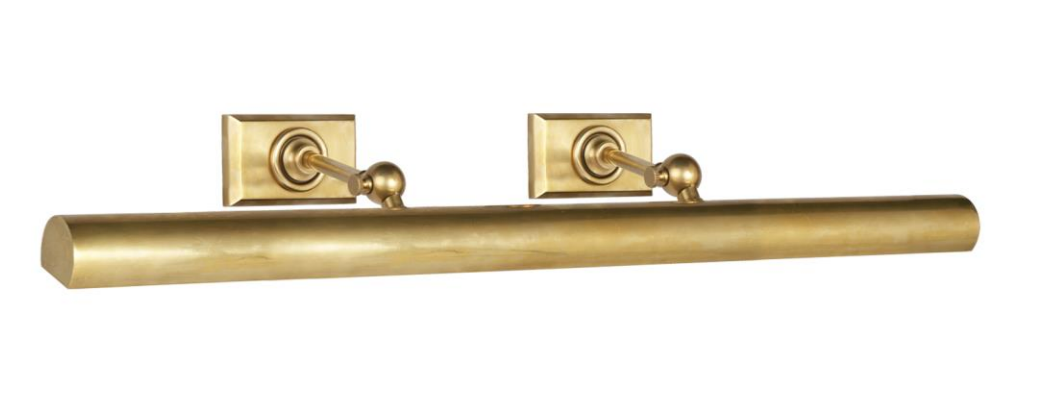 30" Cabinet Maker's Picture Light, Hand-Rubbed Antique Brass