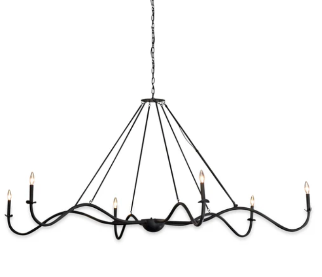 48" Spider Chandelier, Black