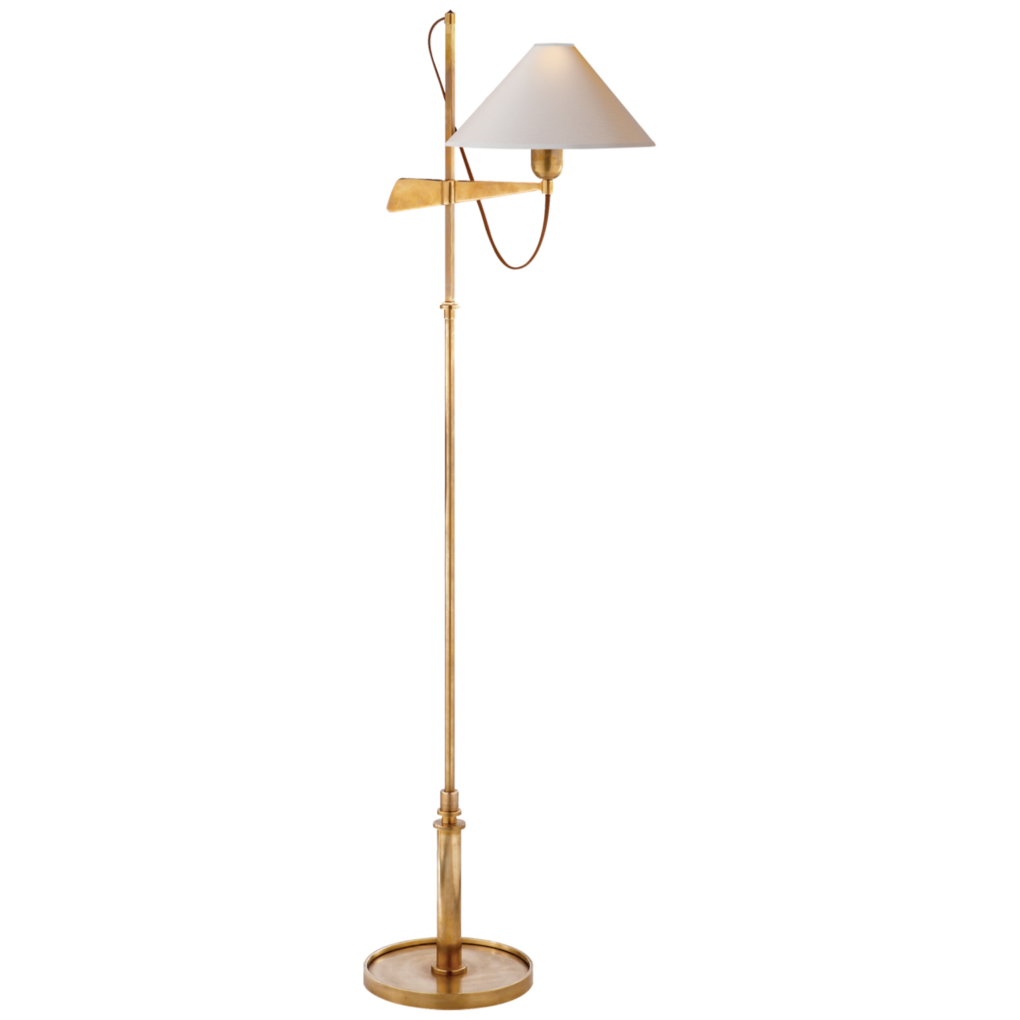Bridge Arm Floor Lamp in Antique Brass - Parish by Ashley Gilbreath ...