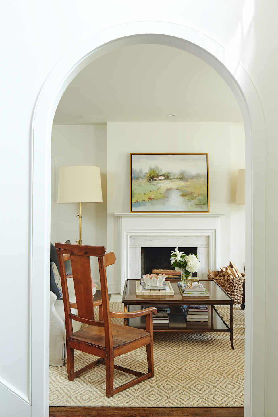 Adjustable Tripod Floor Lamp In Antique Brass
