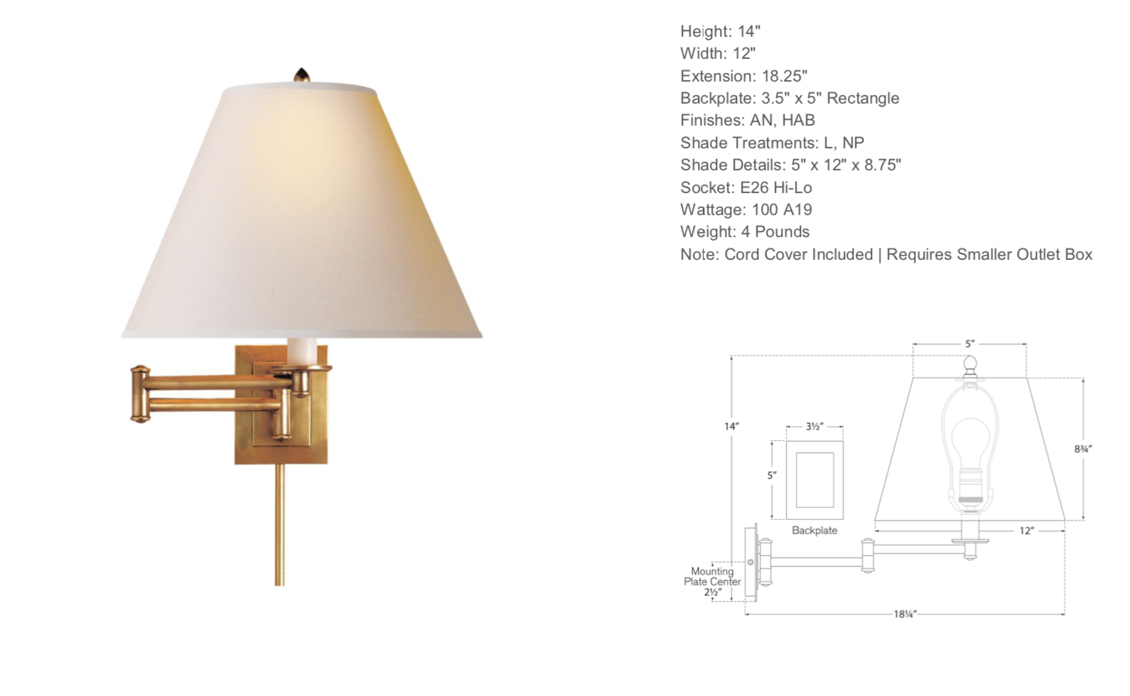 Primitive Swing Arm Sconce, Hand-Rubbed Antique Brass