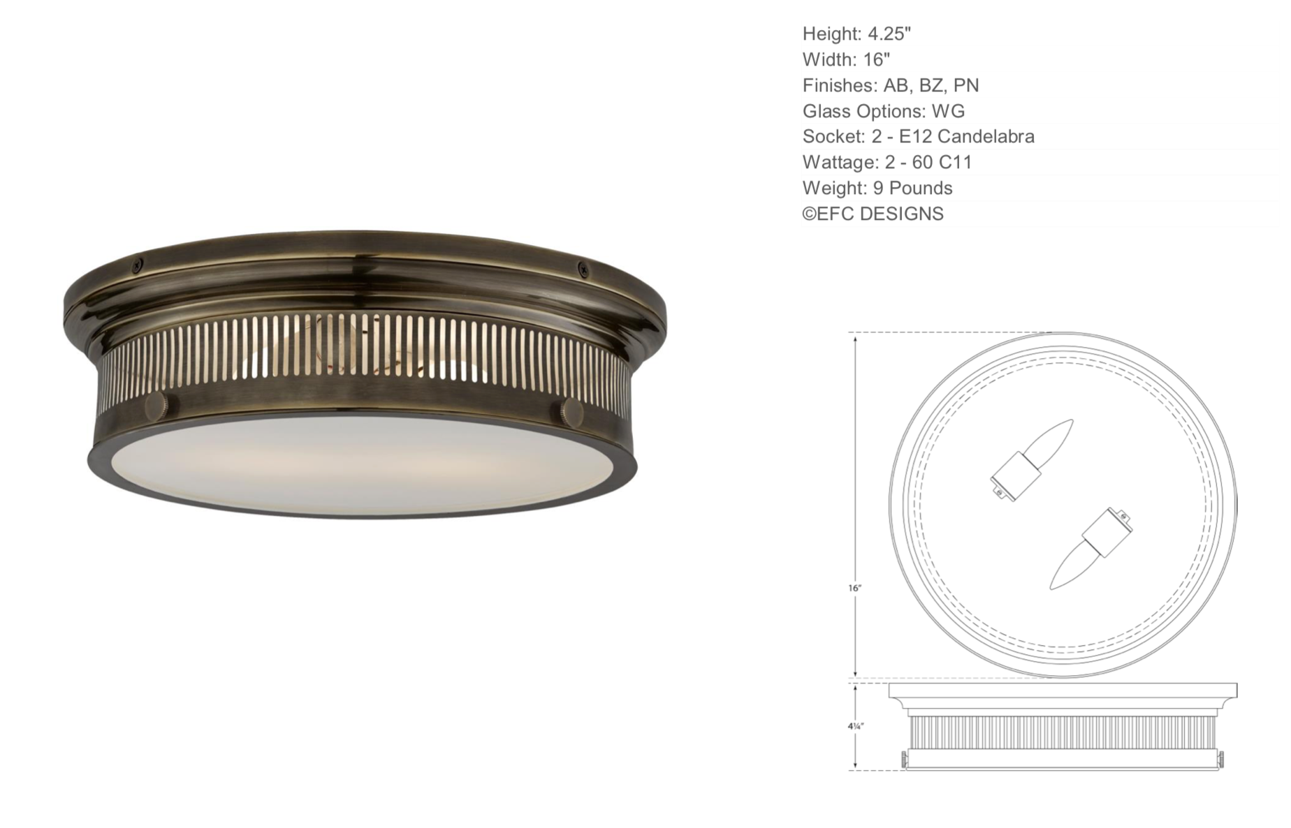Alderly Flush Mount in Bronze